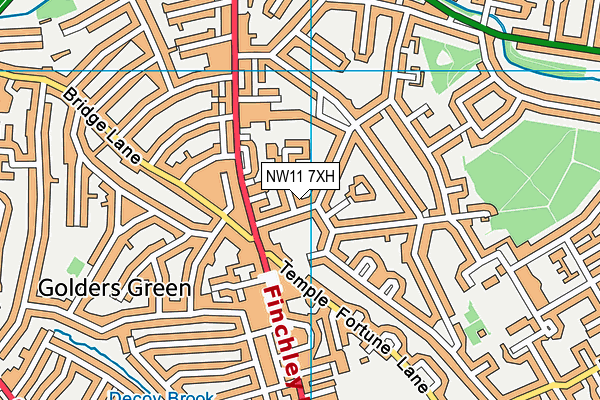 NW11 7XH map - OS VectorMap District (Ordnance Survey)