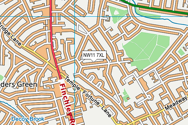 NW11 7XL map - OS VectorMap District (Ordnance Survey)