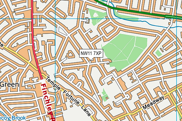 NW11 7XP map - OS VectorMap District (Ordnance Survey)