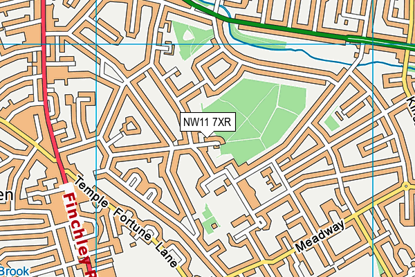 NW11 7XR map - OS VectorMap District (Ordnance Survey)