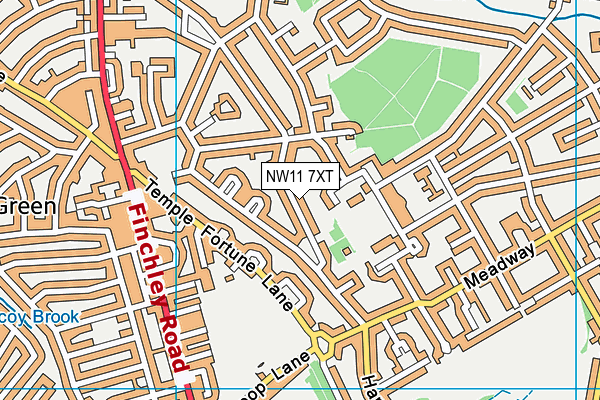 NW11 7XT map - OS VectorMap District (Ordnance Survey)
