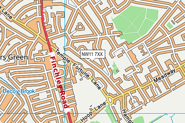 NW11 7XX map - OS VectorMap District (Ordnance Survey)