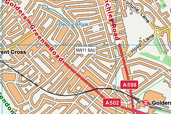 NW11 8AU map - OS VectorMap District (Ordnance Survey)