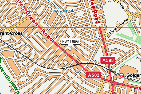 NW11 8BG map - OS VectorMap District (Ordnance Survey)