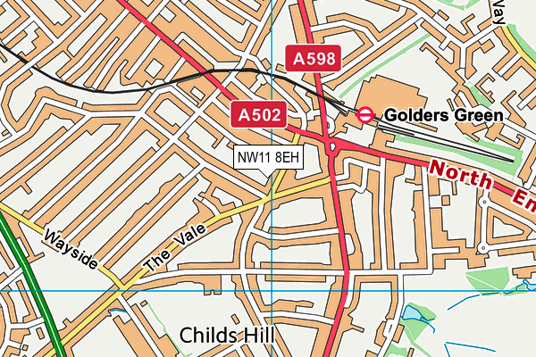 NW11 8EH map - OS VectorMap District (Ordnance Survey)