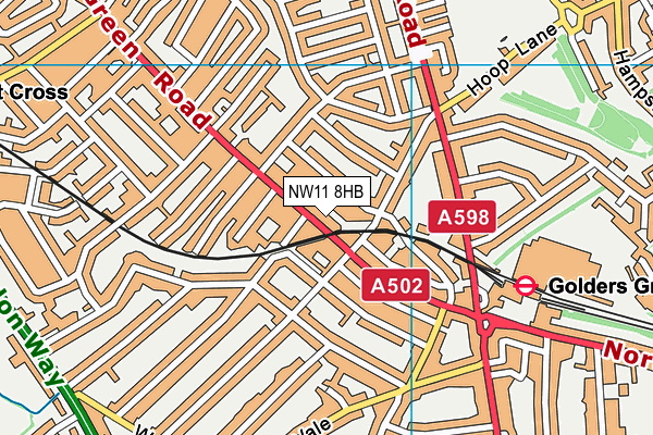 NW11 8HB map - OS VectorMap District (Ordnance Survey)