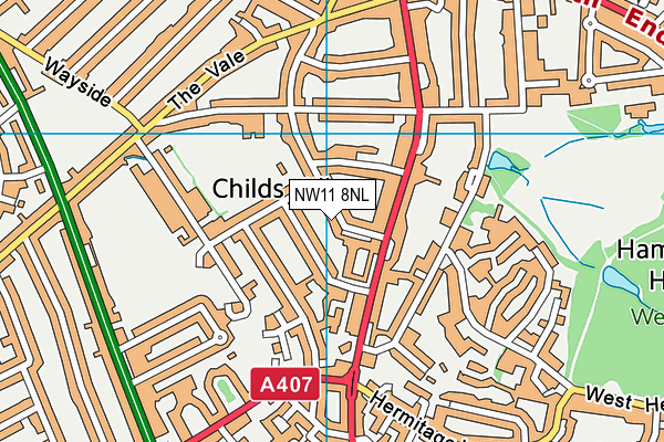 Childs Hill Park map (NW11 8NL) - OS VectorMap District (Ordnance Survey)