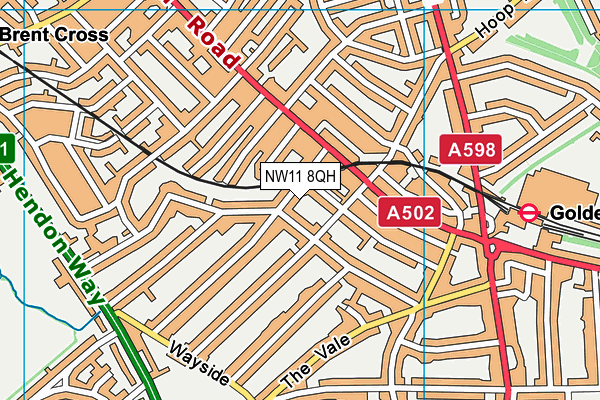 NW11 8QH map - OS VectorMap District (Ordnance Survey)