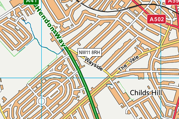 NW11 8RH map - OS VectorMap District (Ordnance Survey)