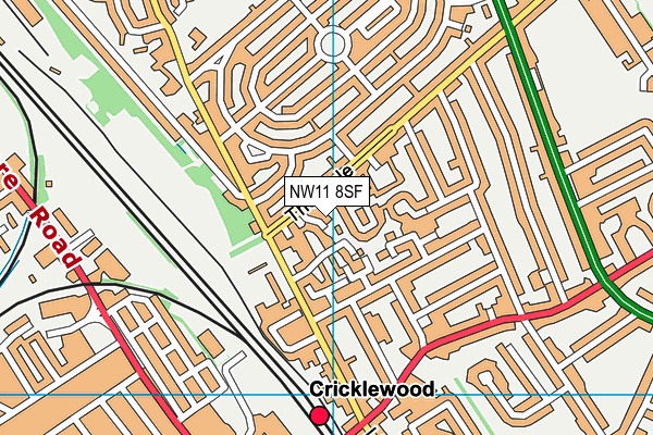 NW11 8SF map - OS VectorMap District (Ordnance Survey)