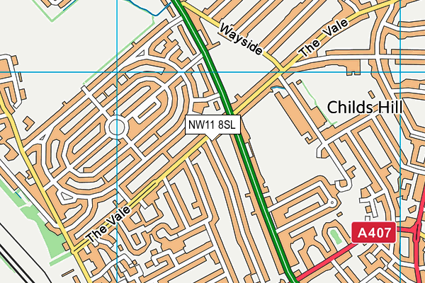 NW11 8SL map - OS VectorMap District (Ordnance Survey)