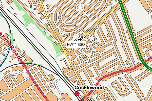 NW11 8SQ map - OS VectorMap District (Ordnance Survey)