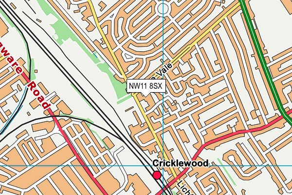 NW11 8SX map - OS VectorMap District (Ordnance Survey)