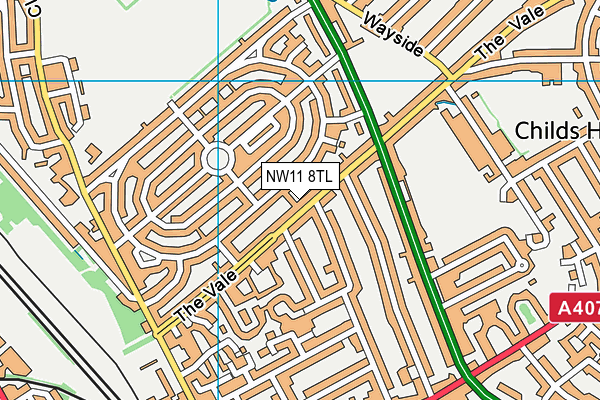 NW11 8TL map - OS VectorMap District (Ordnance Survey)