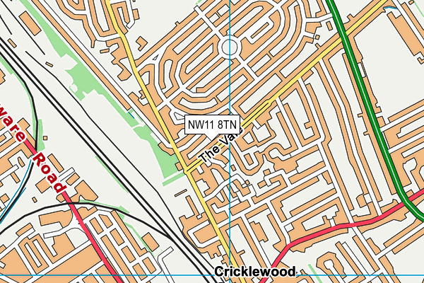 NW11 8TN map - OS VectorMap District (Ordnance Survey)