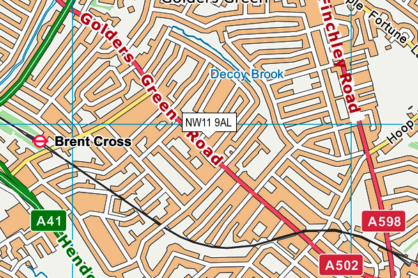 NW11 9AL map - OS VectorMap District (Ordnance Survey)