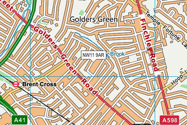 NW11 9AR map - OS VectorMap District (Ordnance Survey)