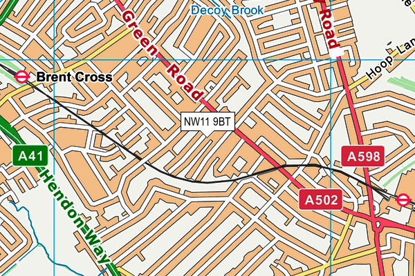 NW11 9BT map - OS VectorMap District (Ordnance Survey)