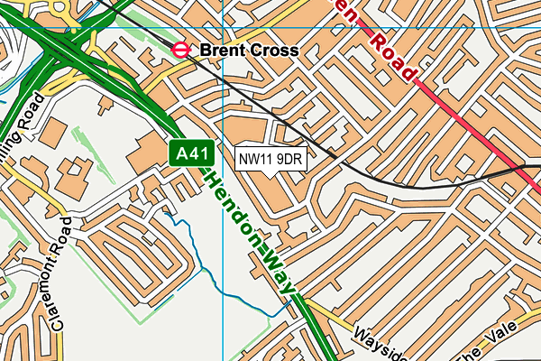 NW11 9DR map - OS VectorMap District (Ordnance Survey)