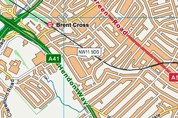 NW11 9DS map - OS VectorMap District (Ordnance Survey)