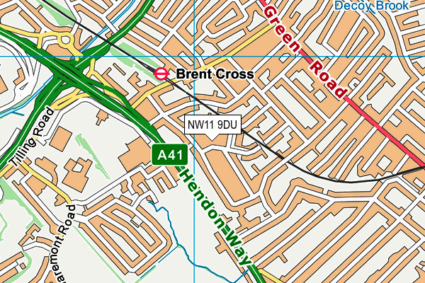 NW11 9DU map - OS VectorMap District (Ordnance Survey)