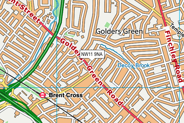 NW11 9NA map - OS VectorMap District (Ordnance Survey)