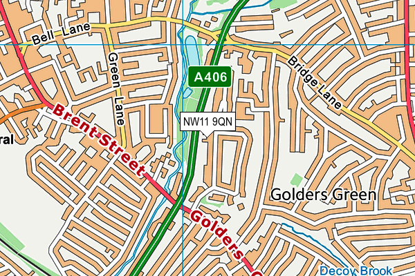 NW11 9QN map - OS VectorMap District (Ordnance Survey)