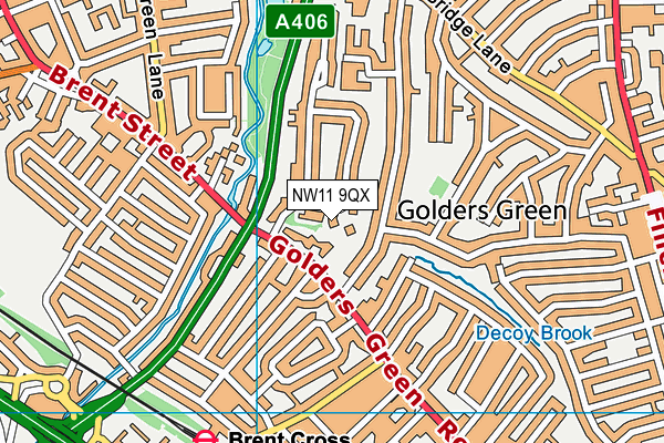 NW11 9QX map - OS VectorMap District (Ordnance Survey)