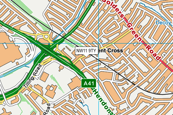 NW11 9TY map - OS VectorMap District (Ordnance Survey)