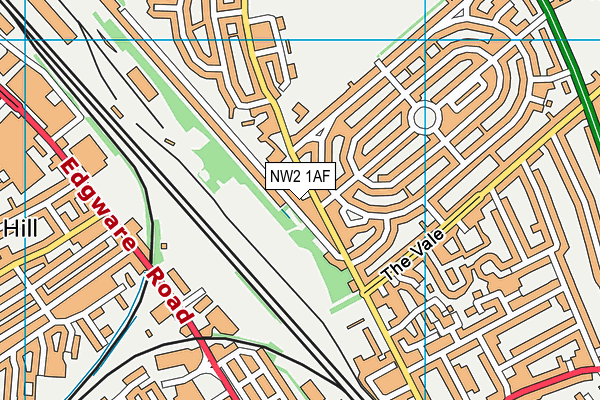 NW2 1AF map - OS VectorMap District (Ordnance Survey)