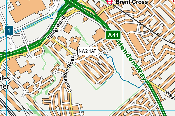 NW2 1AT map - OS VectorMap District (Ordnance Survey)