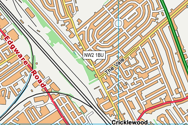 NW2 1BU map - OS VectorMap District (Ordnance Survey)