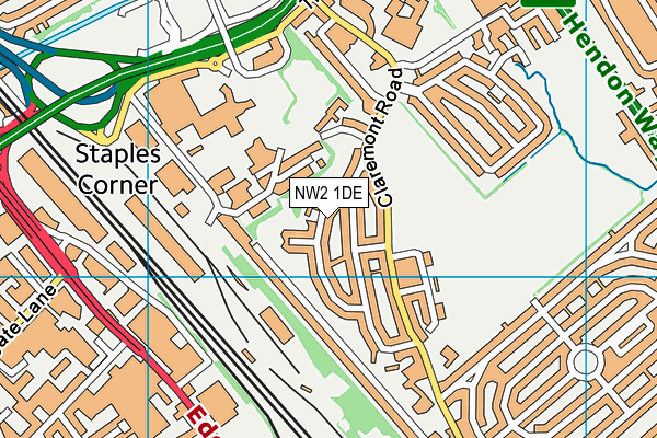 NW2 1DE map - OS VectorMap District (Ordnance Survey)