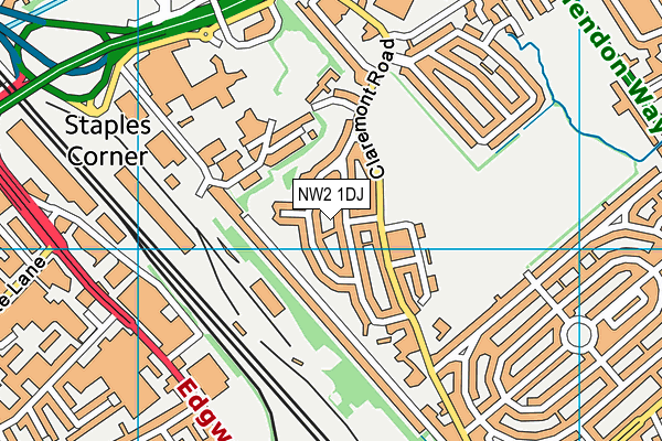 NW2 1DJ map - OS VectorMap District (Ordnance Survey)