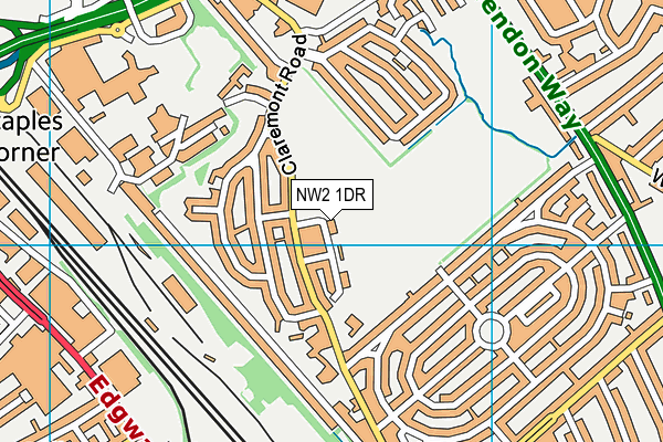 NW2 1DR map - OS VectorMap District (Ordnance Survey)