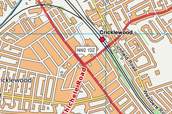NW2 1DZ map - OS VectorMap District (Ordnance Survey)
