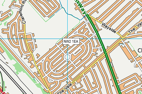NW2 1EA map - OS VectorMap District (Ordnance Survey)