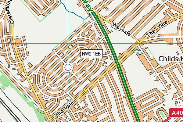NW2 1EB map - OS VectorMap District (Ordnance Survey)