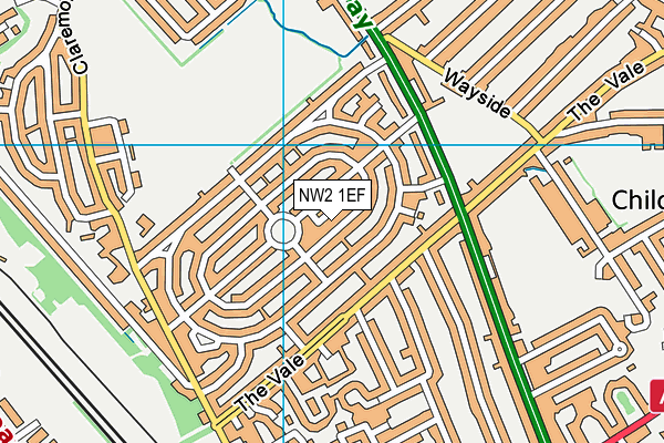 NW2 1EF map - OS VectorMap District (Ordnance Survey)