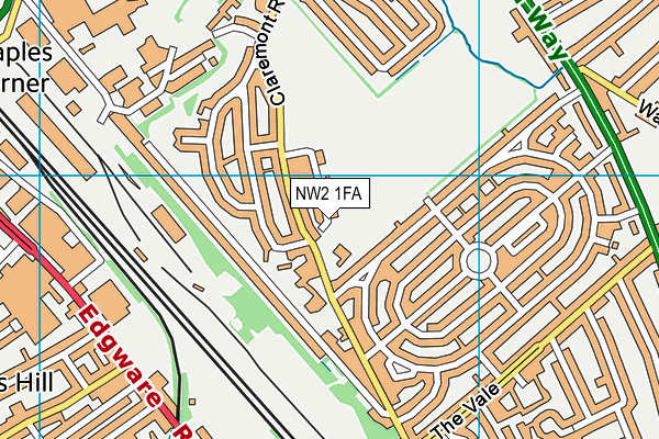 NW2 1FA map - OS VectorMap District (Ordnance Survey)