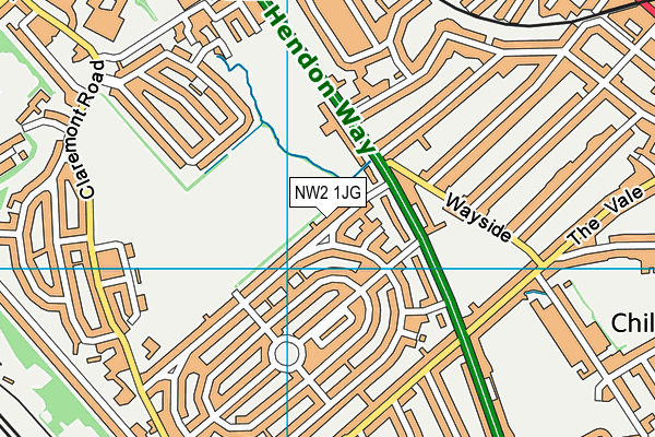 NW2 1JG map - OS VectorMap District (Ordnance Survey)
