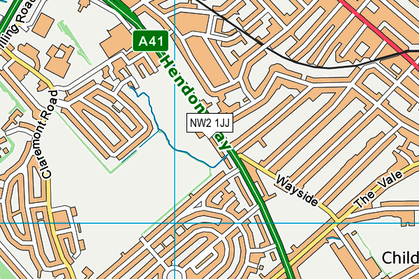 NW2 1JJ map - OS VectorMap District (Ordnance Survey)