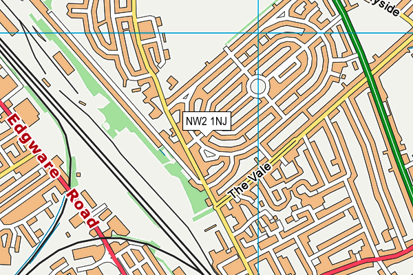 NW2 1NJ map - OS VectorMap District (Ordnance Survey)