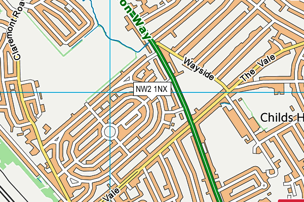 NW2 1NX map - OS VectorMap District (Ordnance Survey)