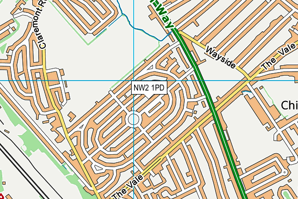 NW2 1PD map - OS VectorMap District (Ordnance Survey)