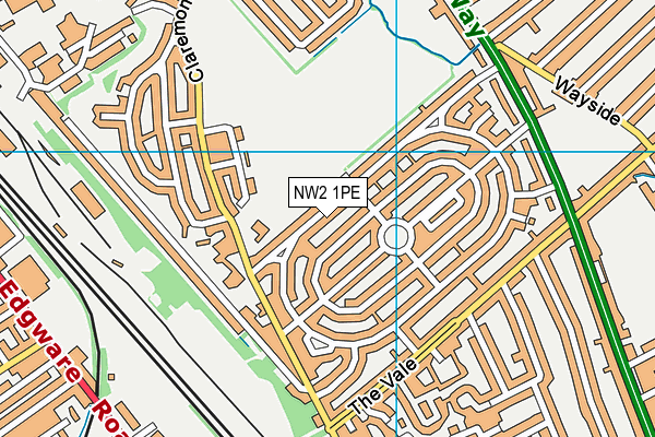 NW2 1PE map - OS VectorMap District (Ordnance Survey)