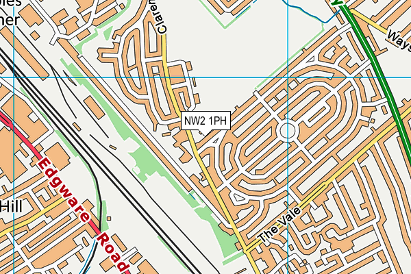 NW2 1PH map - OS VectorMap District (Ordnance Survey)