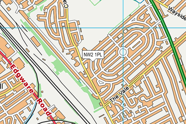 NW2 1PL map - OS VectorMap District (Ordnance Survey)