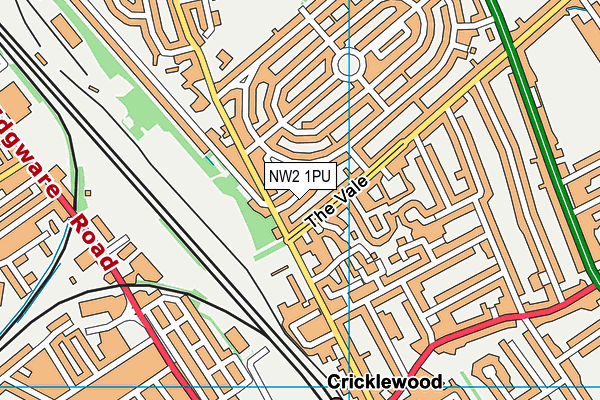 NW2 1PU map - OS VectorMap District (Ordnance Survey)