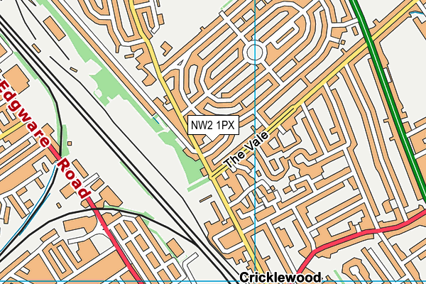 NW2 1PX map - OS VectorMap District (Ordnance Survey)